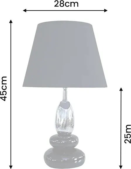 Lampa de masa decorativa STONES OF ZEN 45cm negru argintiu