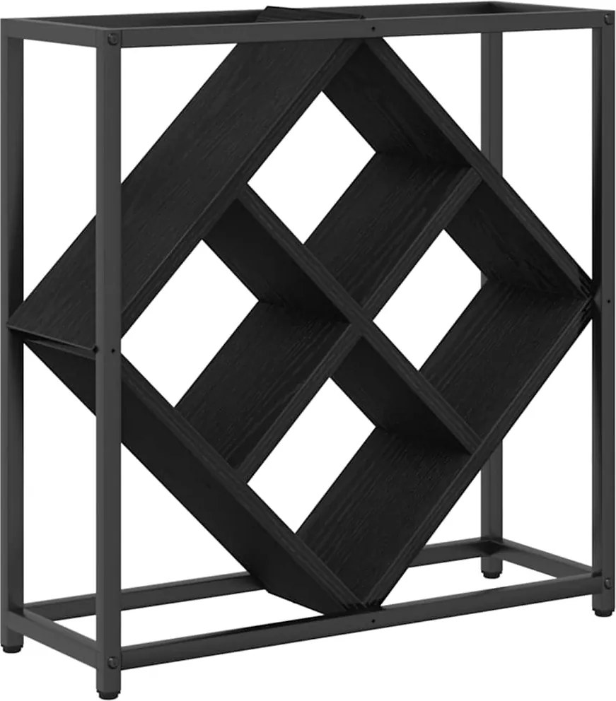vidaXL Raft pentru vin Stejar Negru 51 x 18 x 52,5 cm Lemn compozit