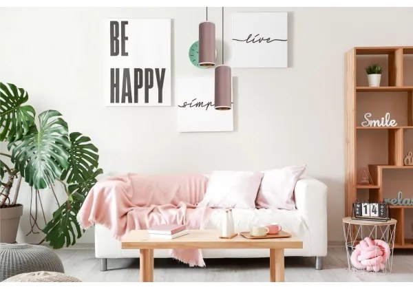 Lustr AVALO 2xE27/60W/230V pr. 20 cm roz/cupru