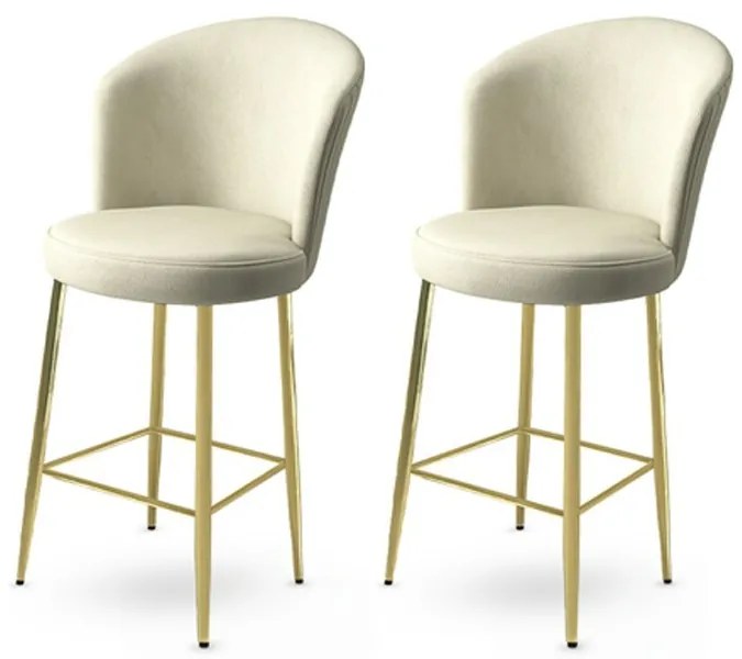 Set de scaune de bar Alte Cream and Gold, 2 bucăți, 2 buc.