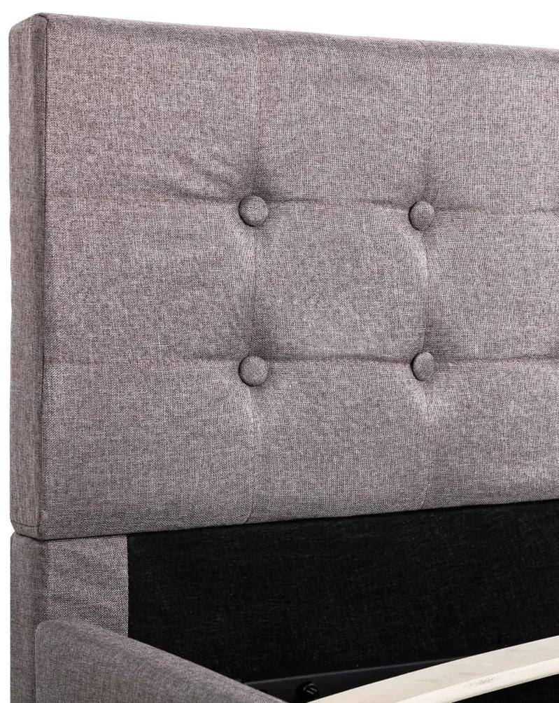 Cadru de pat hidraulic cu lada, gri taupe, 120 x 200 cm, textil Gri taupe, 120 x 200 cm
