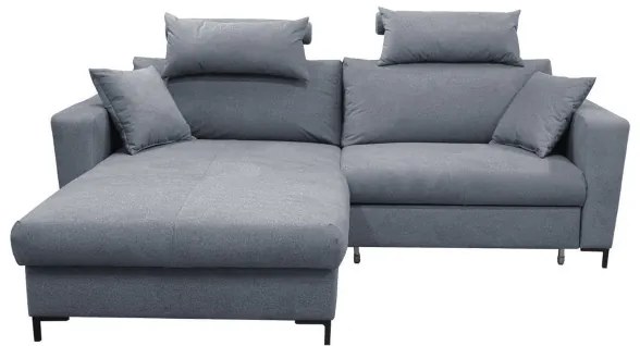 Colțar extensibil în formă de L cu spațiu de depozitare, orientare stânga — HORTA, gri închis