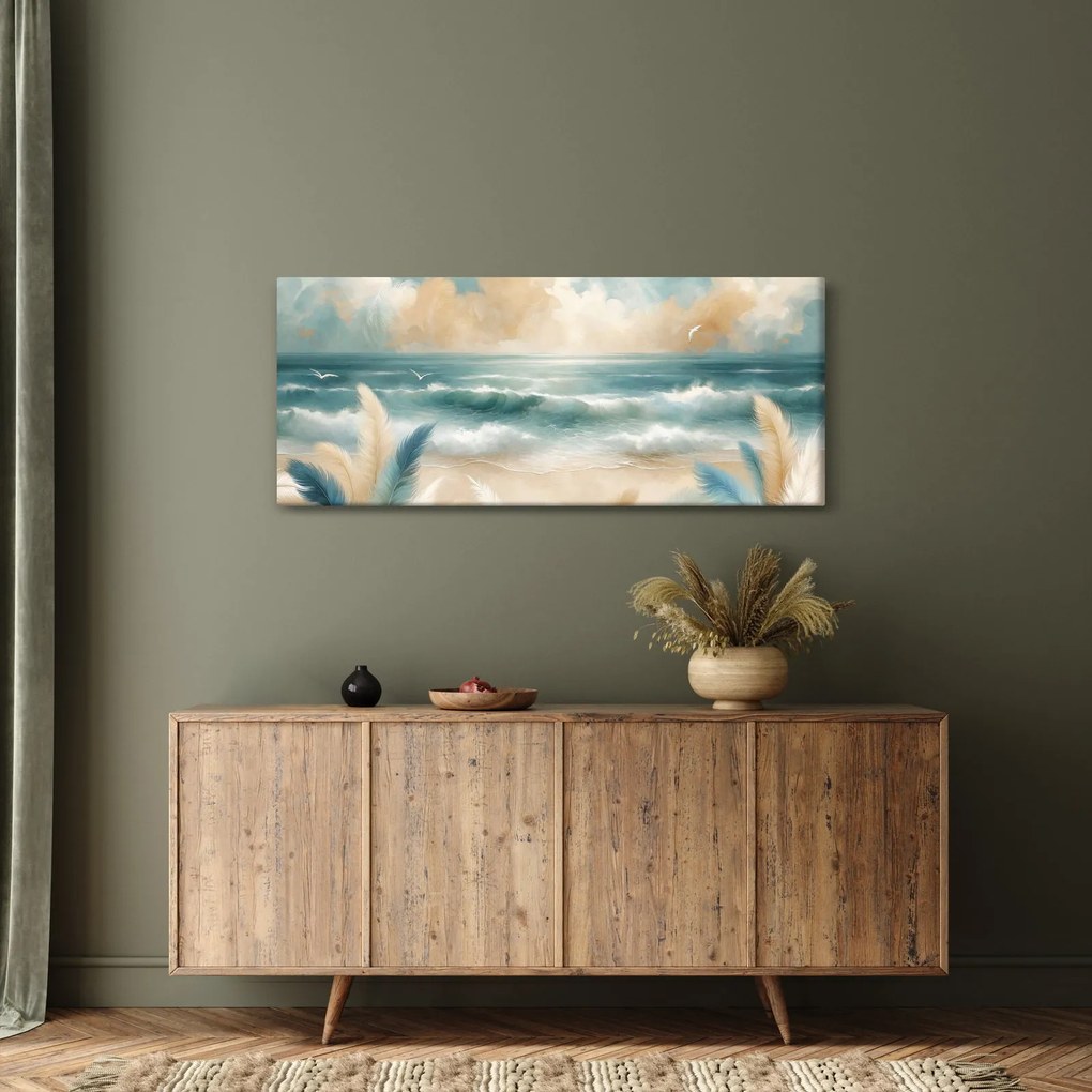 Tablou – Plajă pictată în culori delicate (120x50 cm)