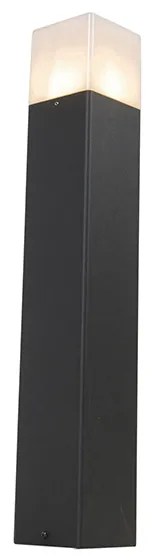 Lampă de exterior pe picior neagră cu abajur opal alb 50 cm - Denmark