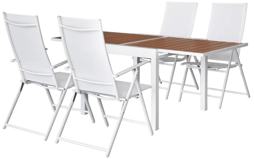 Set mobilier de grădină Numeral (alb + stejar) (pentru 4 persoane). 1116423
