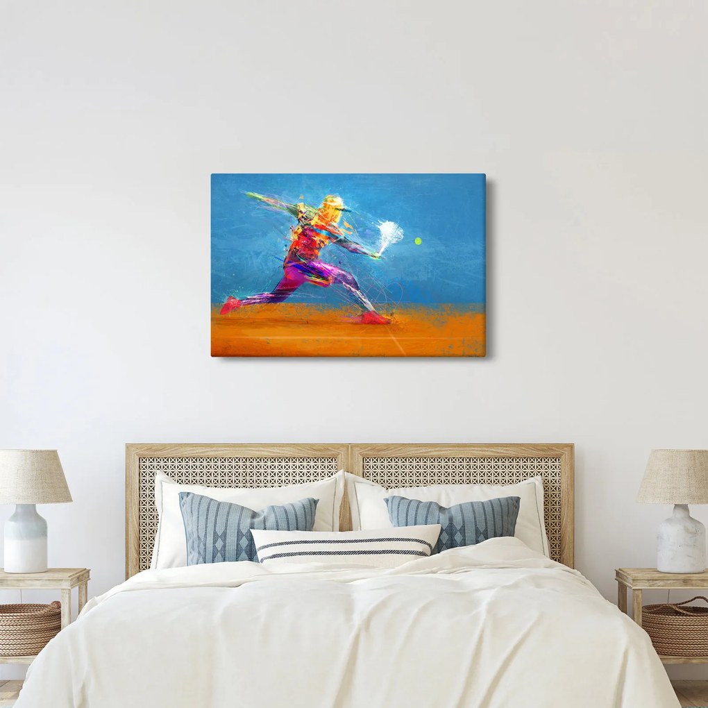 Tablou - Jucător de tenis pictat (90x60 cm)