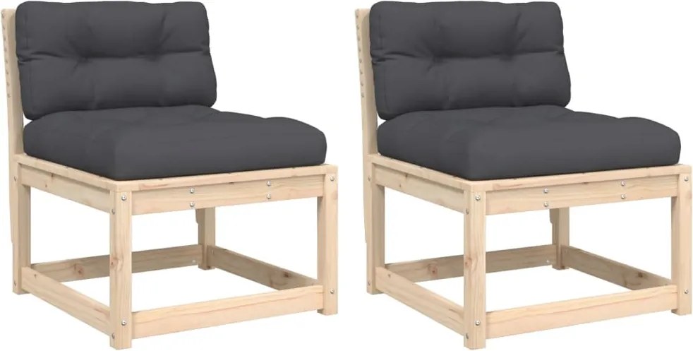 vidaXL Canapele de grădină cu perne, 2 buc., lemn masiv de pin