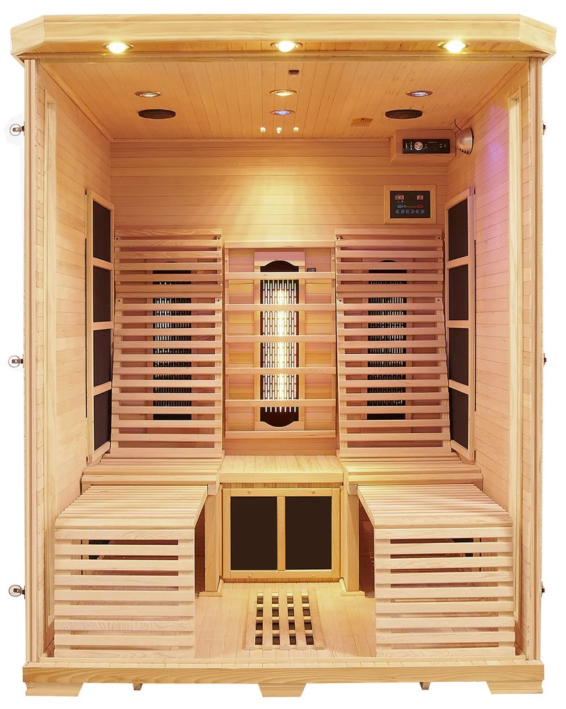 Infračervená sauna/ tepelná kabína Helsinki 150 s triplexným vykurovacím systémom a drevom Hemlock