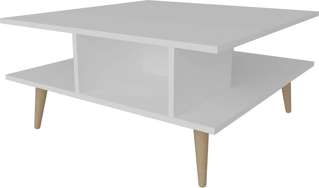 Masuta cafea Akya, alb, PAL melaminat, 89x89x44 cm