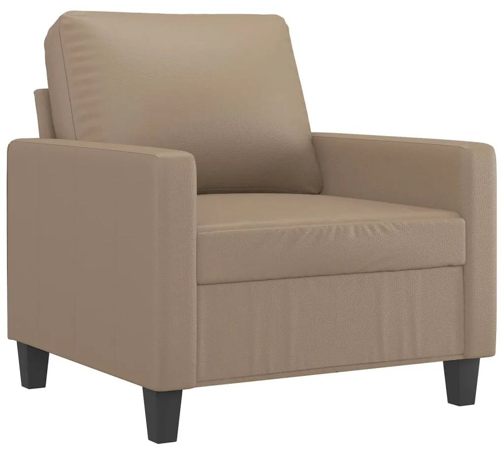 359131 vidaXL Canapea de o persoană, cappuccino, 60 cm, piele ecologică