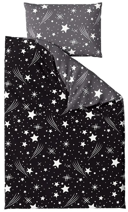 Lenjerie de pat din microfibra NOAPTEA CER albastru-gri Dimensiune lenjerie de pat: 70 x 90 cm | 140 x 220 cm