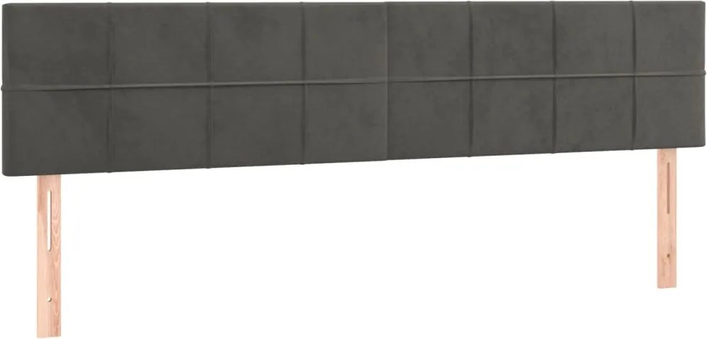 vidaXL Tăblii de pat, gri închis, 200x5x78/88 cm, catifea