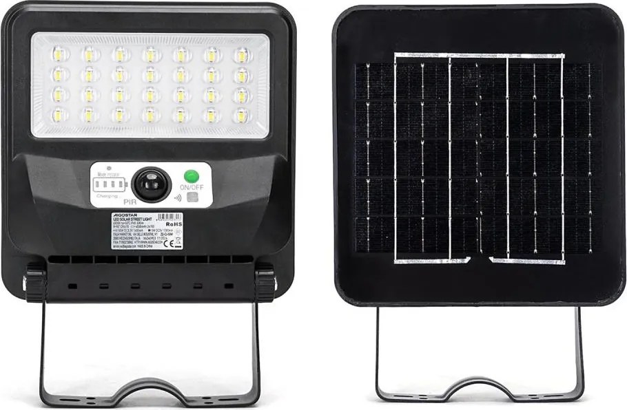 Aigostar-LED Lampă stradală solară reglabilă cu senzor LED/50W/3,2V 6500K + telecomandă