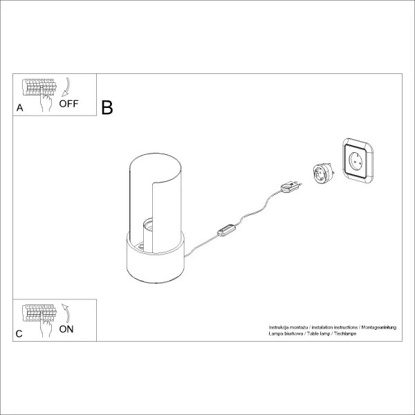 Lampă de masă Sollux SL.1675 FLASH 1xE27/15W/230V alb