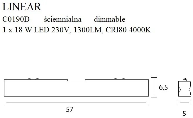 Plafoniera LED dimabila design modern LINEAR, 4000K negru C0190D MX