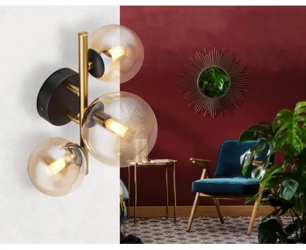 Lustră LED aplicată RIHA 3xG9/3W/230V alamă Globo 56135-3W