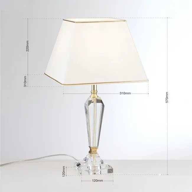 Veioza, lampa de masa design LUX VERONIQUE, auriu/ abajur crem