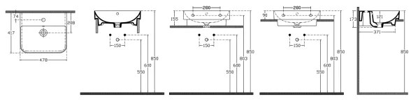 Isvea SOTT AQUA lavoar pentru blat 48x42 cm ceramică/alb