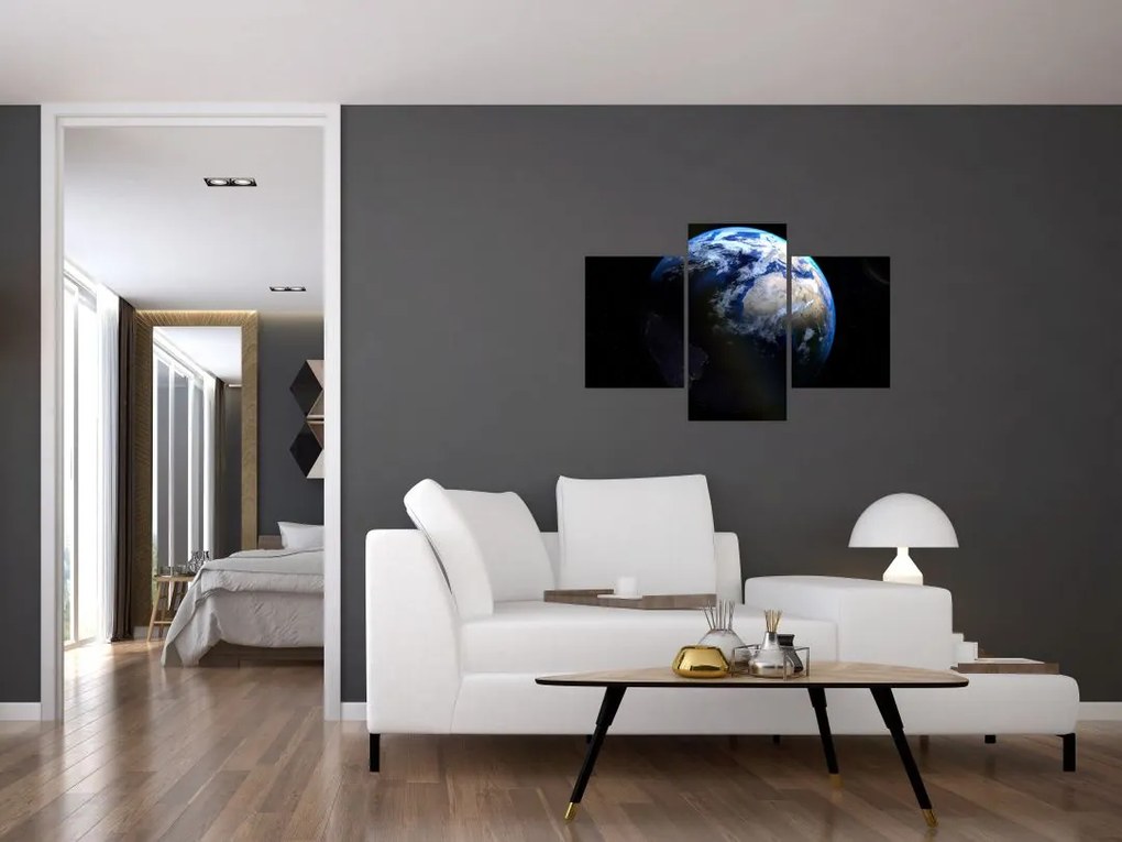 Tablou cu Luna și Pământul (90x60 cm)