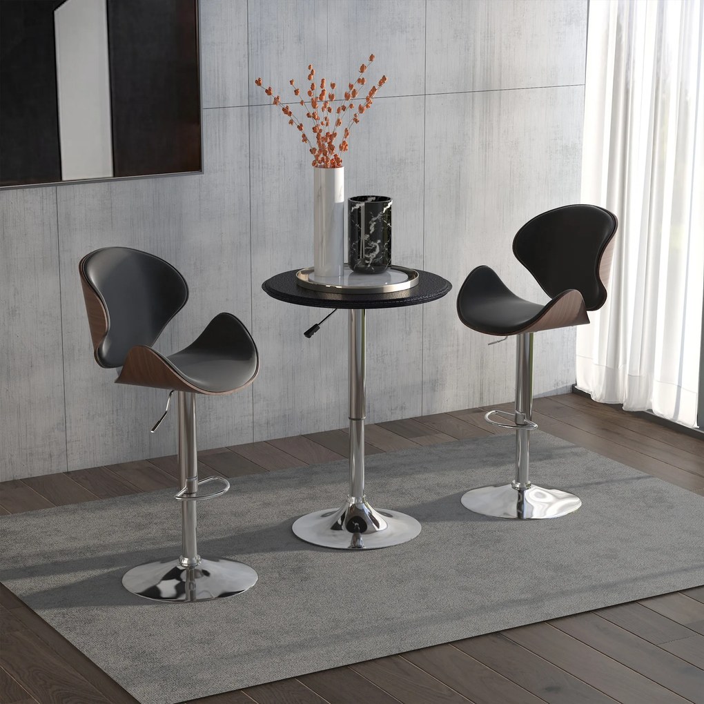 HOMCOM Masă Rotativă 360°, Înălțime Ajustabilă, Design Modern, Negru | Aosom Romania