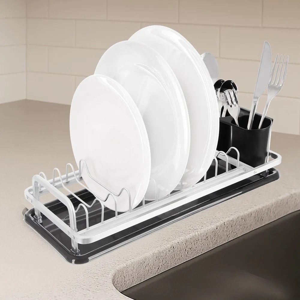 Scurgător de vase alb-negru din metal 41,5x17 cm Deluxe – Orion