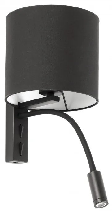 Aplica perete cu reader LED design modern TIRA neagra