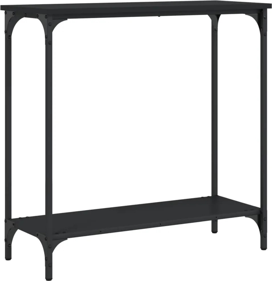 vidaXL Masă consolă, negru, 75x30,5x75 cm, lemn prelucrat
