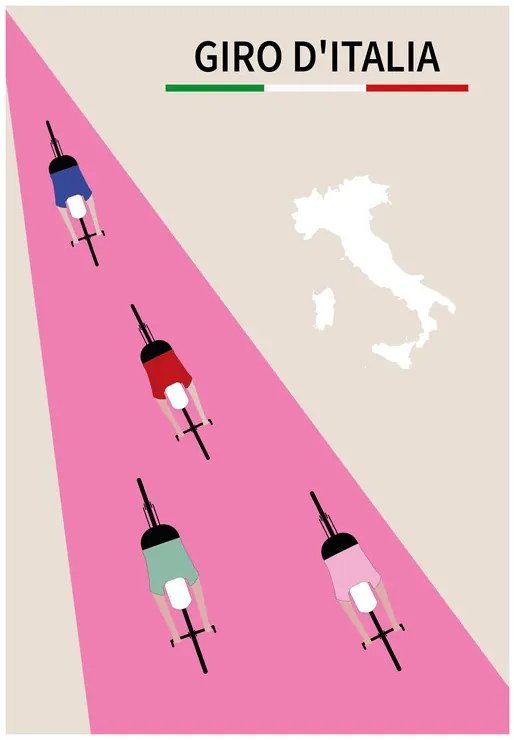 Ilustrație Giro d Italia, Poster Paperago