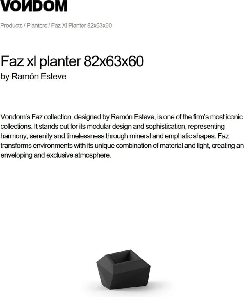 Ghiveci / Jardiniera plante design decorativ modern FAZ PLANTER XL I