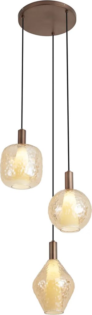 Lampă suspendată de design bronz închis 3 lumini - Ard