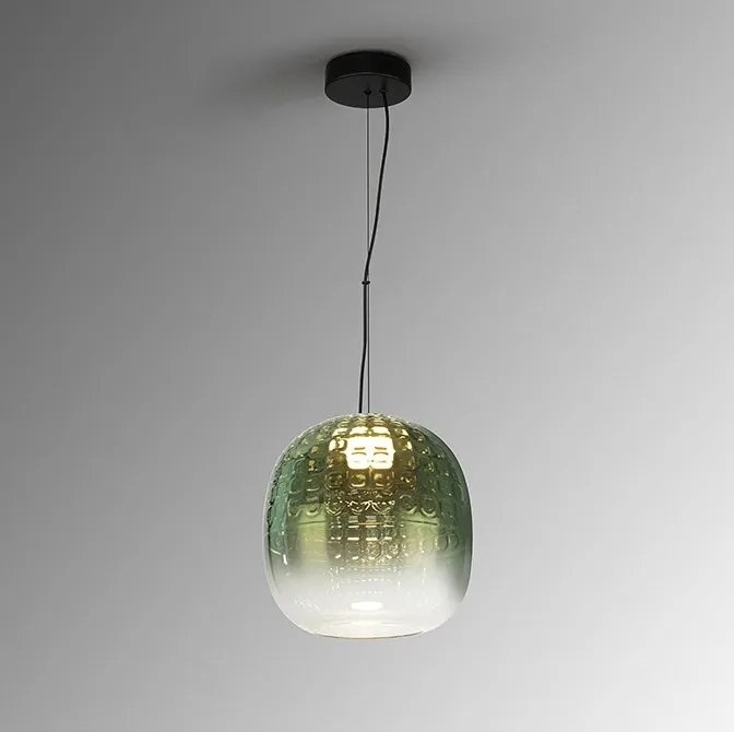 Lustra, Pendul LED modern sticla verde Mares 23cm