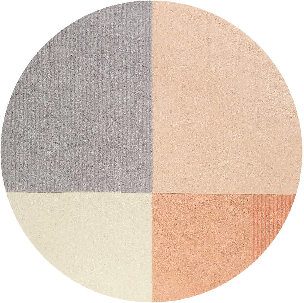 Covor Modern & Geometric Harlem, Rotund, Portocaliu, 150x150