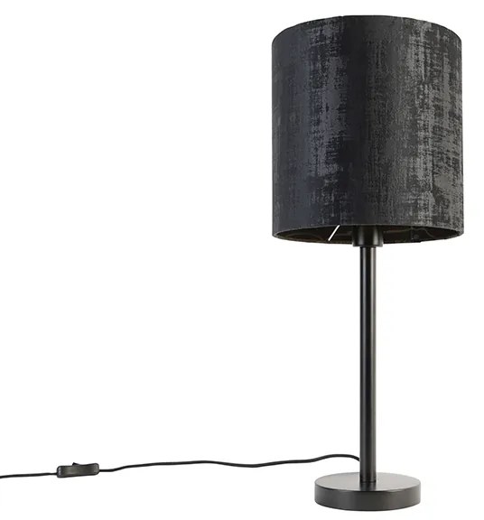 Lampa de masa moderna neagra cu abajur negru 25 cm - Simplo
