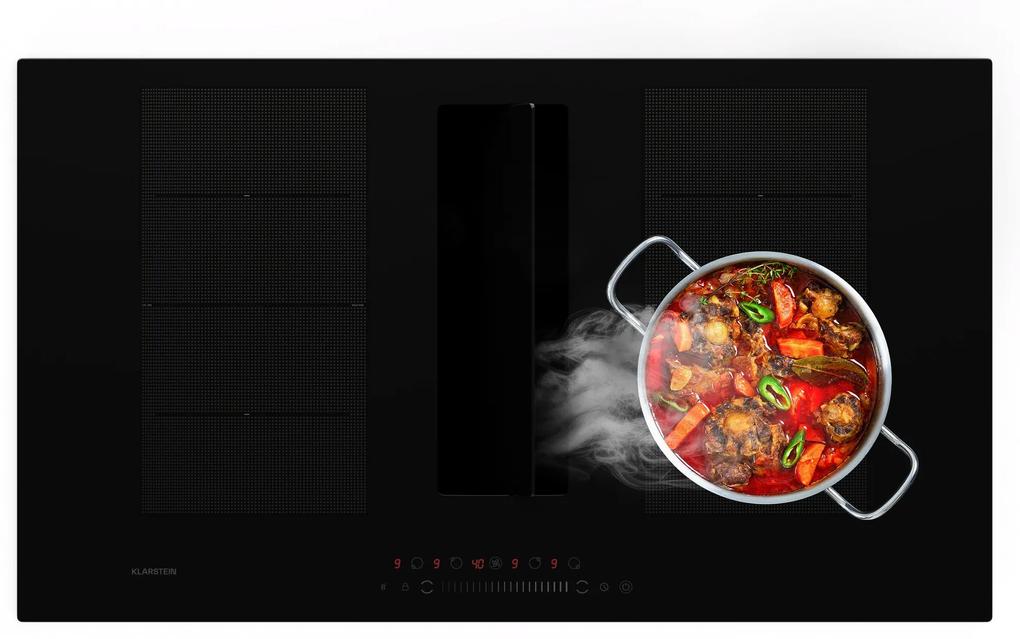 Chef-Fusion Down Air System, plită cu inducție + hota DownAir, 90 cm, 600 m³/h EEC A+