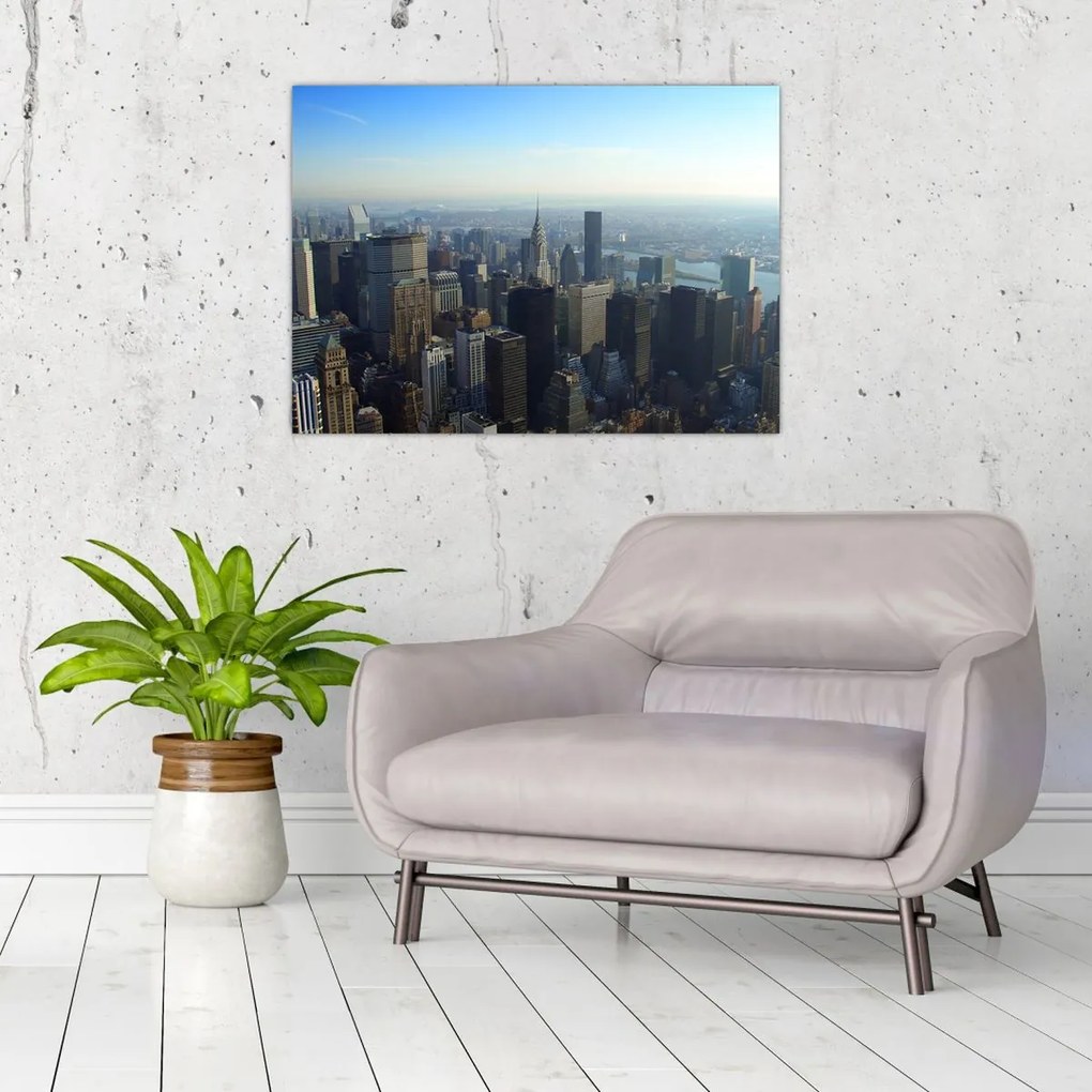 Tablou pe sticlă - Manhattan de zi (70x50 cm)