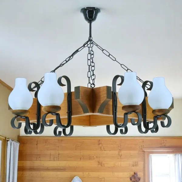 Lustră pe lanț Brilagi QUEEN 8xE14/40W/230V fag