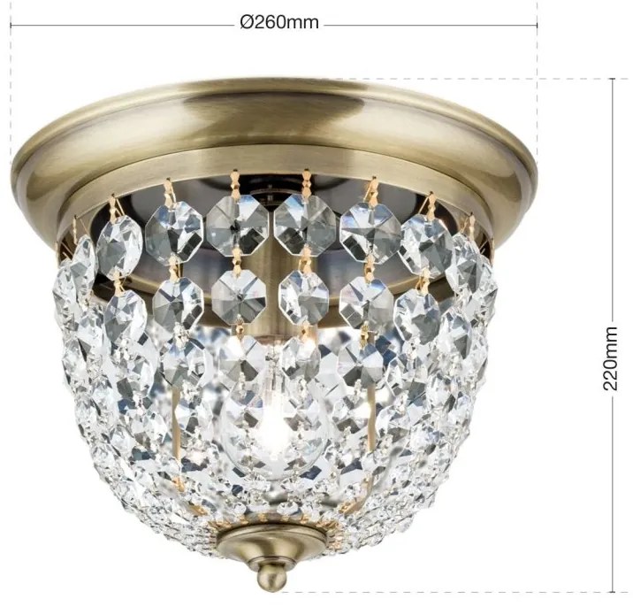 Plafoniera cristal Asfour design elegant lux PLAFOND D-26cm alama
