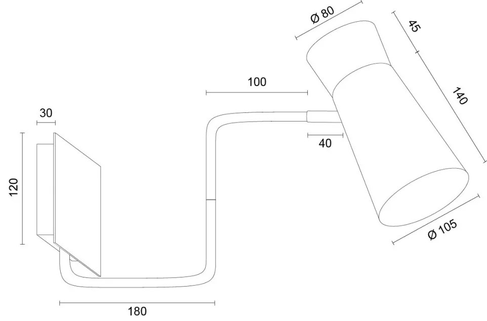 Aplica cu brat si spot directionabil LORD 8879 alb crem