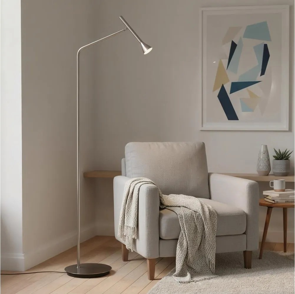 Ideal Lux - Lampă de podea LED DIESIS, 4,5 W, 230 V, CRI 95, crom mat