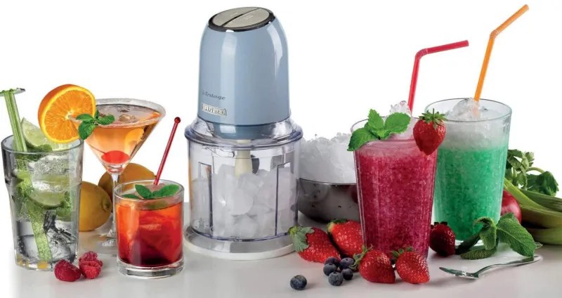 Tocator alimente Ariete VINTAGE 0438/05, 400W, 600 ml, 2 viteze, Otel inoxidabil, Albastru