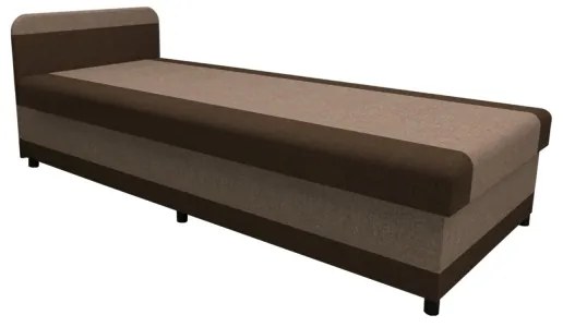 Pat tapițat TALI 80x202, maro/bej, cu spațiu de depozitare