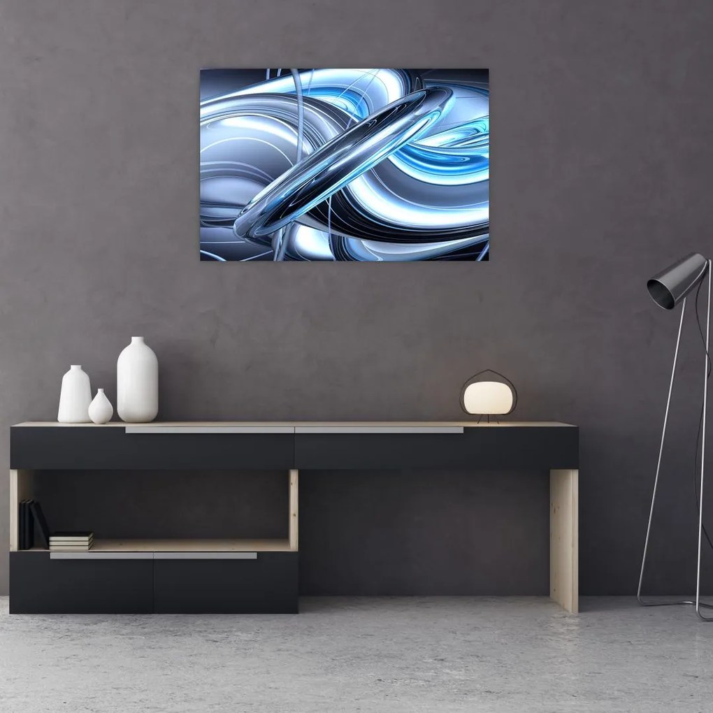 Tabloul cu abstracție albastră (90x60 cm)