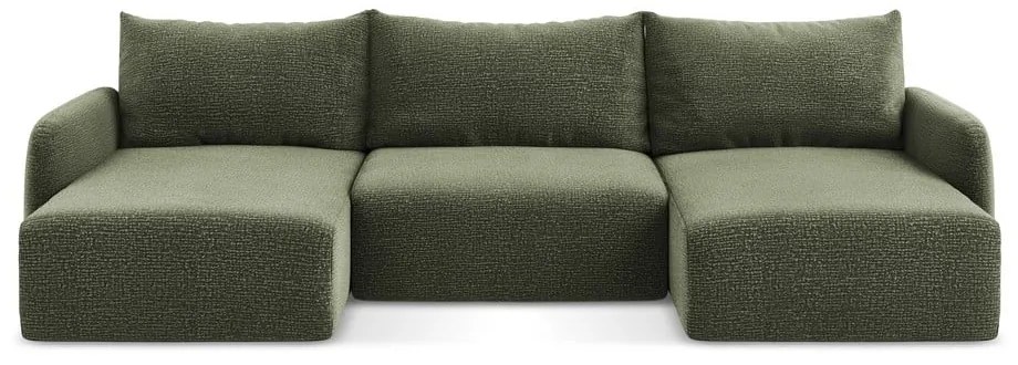 Colțar verde extensibil/cu spațiu de depozitare Kalena – Makamii