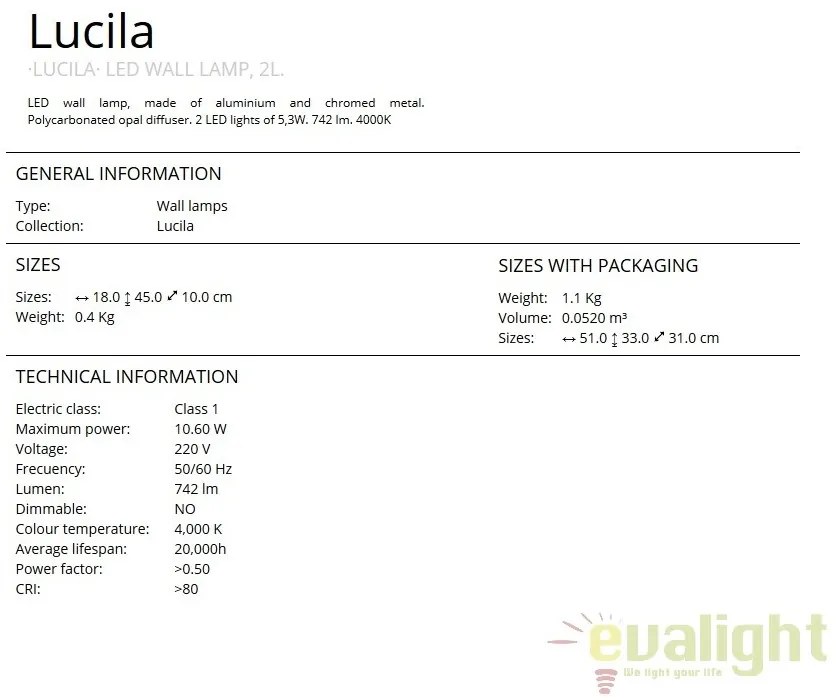 Aplica perete LED design modern Lucila II SV-324190