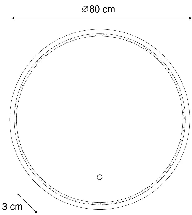 Oglinză modernă de baie 80 cm cu LED și dimmer tactil - Sebas
