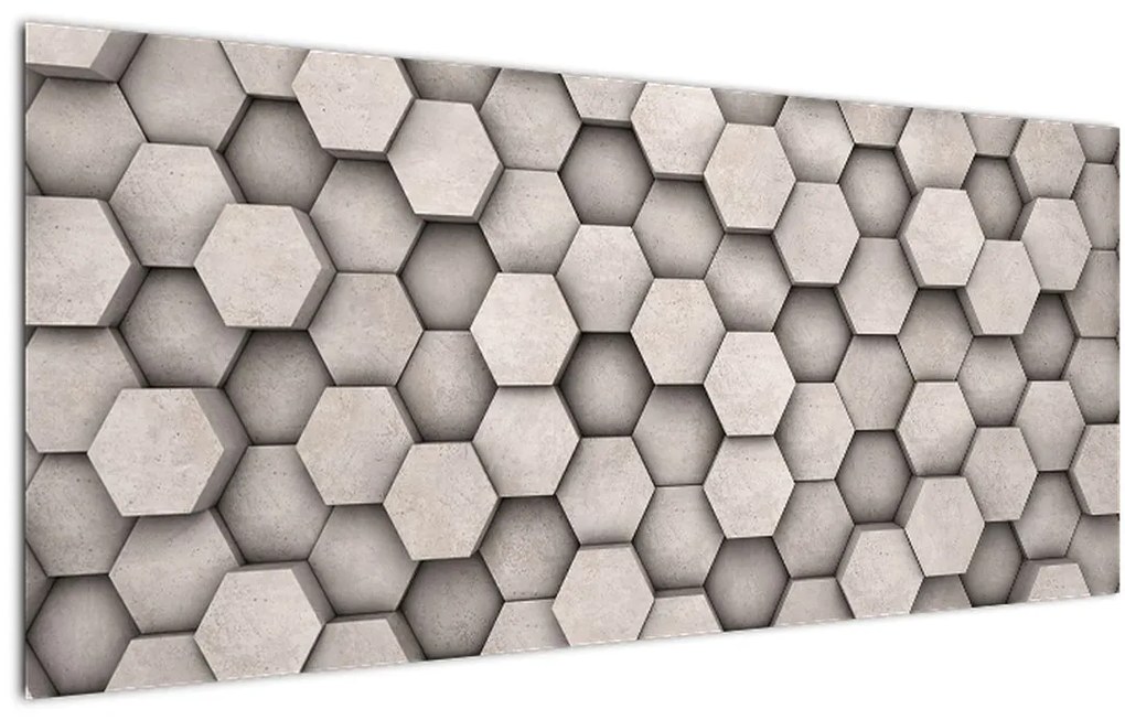 Tablou - Hexagoane design beton (120x50 cm)