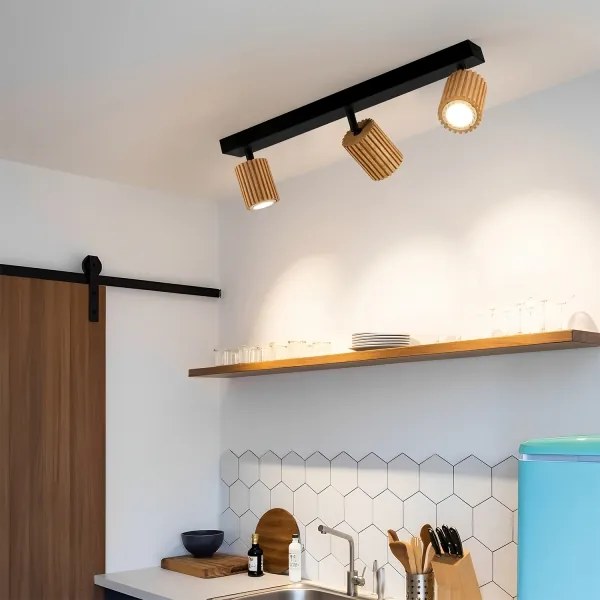 Brilagi - Spot MODERN WOOD 3xGU10/8W/230V lemn/negru