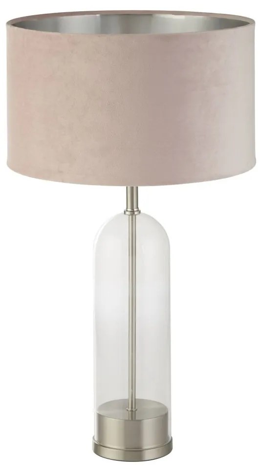 Veioza/Lampa de masa design decorativ Oxford nickel/roz