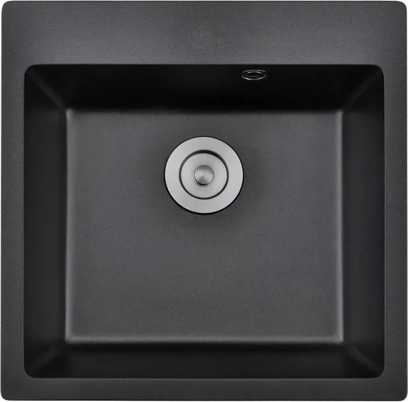 Chiuveta compozit Inter Ceramic finisaj granit negru 50x50 cm