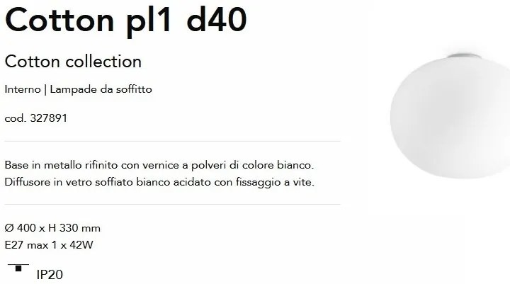 Plafoniera stil minimalist Cotton pl1 d40